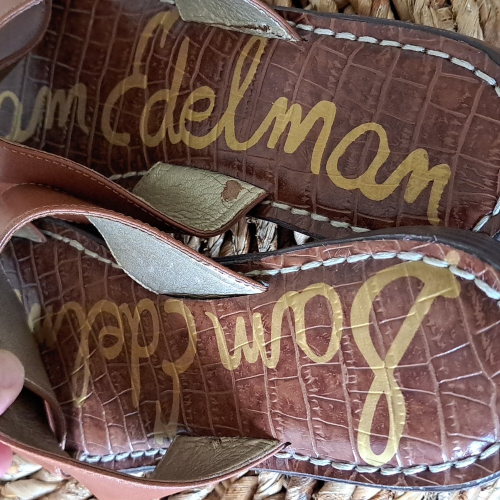 Sam Edelman Womens Gertrude Criss Cross Saddle Brown Leather Sandals 7 - Picture 9 of 9